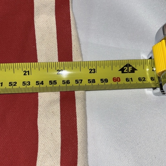 LIVE LOVE BARK Red and Cream Canvas Bull Dog Print Reusable Tote Bag - Picture 5 of 8